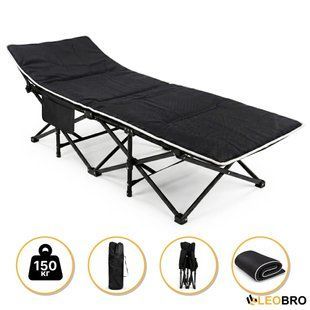 Туристична похідна розкладачка з Mesh-матрацом LEOBRO Black (LB-CC-L1-BLK) 9131  фото