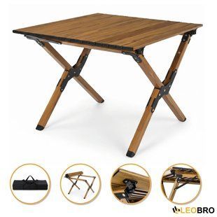 Розкладний туристичний стіл LEOBRO Camp Wood M (LB-1065) 8925 фото