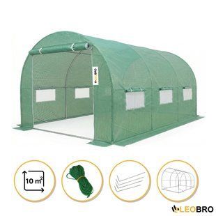 Посилена садова теплиця парник LEOBRO Garden 10м2 Green (LB-10M25) 8837  фото