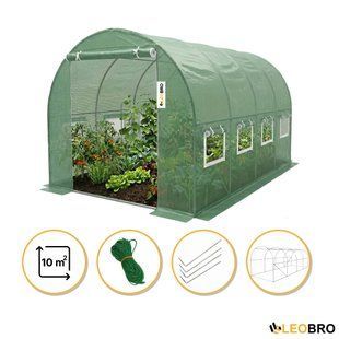 Посилена садова теплиця парник LEOBRO Garden 10м2 Green (LB-G106-GRN) 8838 фото