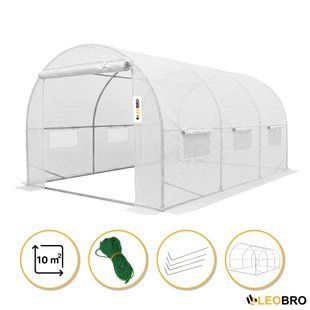 Посилена садова теплиця парник LEOBRO Garden 10м2 White (LB-10M25W) 8839 фото