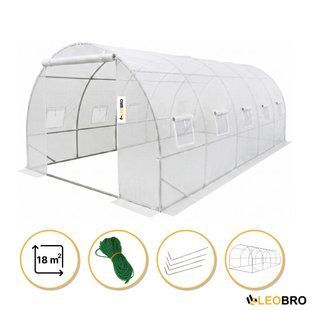 Посилена садова теплиця парник LEOBRO Garden 18м2 White (LB-18M25W) 8840 фото