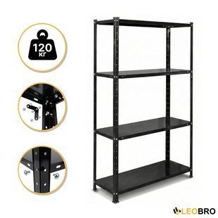 Стелаж з металевими полицями LEOBRO 150 х 75 х 30 см, 35кг/полиця, 4 полиці (LB-R125) 9236 фото