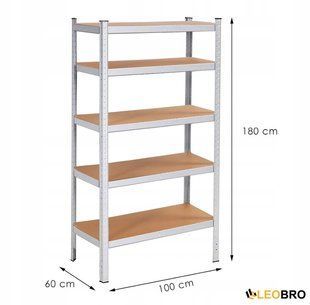 Стелаж LEOBRO Premium 180 х 100 х 60 см, 200кг/полиця, 5 полиць (LB-R108) 9230 фото