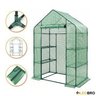 Стелаж-теплиця LEOBRO 143x73x195 см на 4 полиці Green (LB-G121) 8824 фото